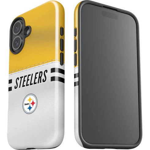 NFL Pittsburgh Steelers White Striped iPhone 16 Impact Case