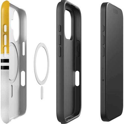 NFL Pittsburgh Steelers White Striped iPhone 16 Magsafe Impact Case