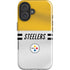 NFL Pittsburgh Steelers White Striped iPhone 16 Plus Impact Case