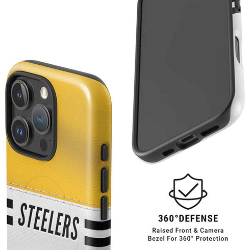 NFL Pittsburgh Steelers White Striped iPhone 16 Pro Magsafe Impact Case