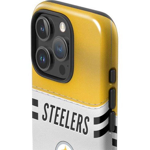 NFL Pittsburgh Steelers White Striped iPhone 16 Pro Max Impact Case