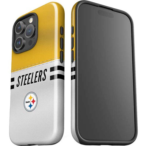 NFL Pittsburgh Steelers White Striped iPhone 16 Pro Max Impact Case