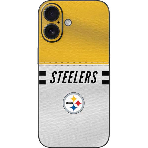 NFL Pittsburgh Steelers White Striped iPhone 16 Skin