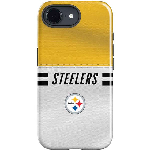 NFL Pittsburgh Steelers White Striped iPhone 16e Impact Case