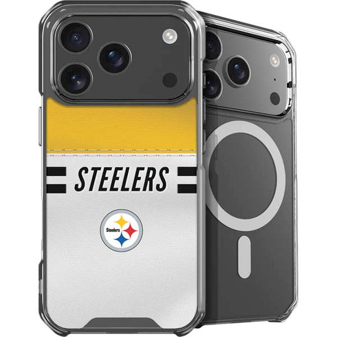 NFL Pittsburgh Steelers White Striped iPhone 18 Pro MagSafe Case