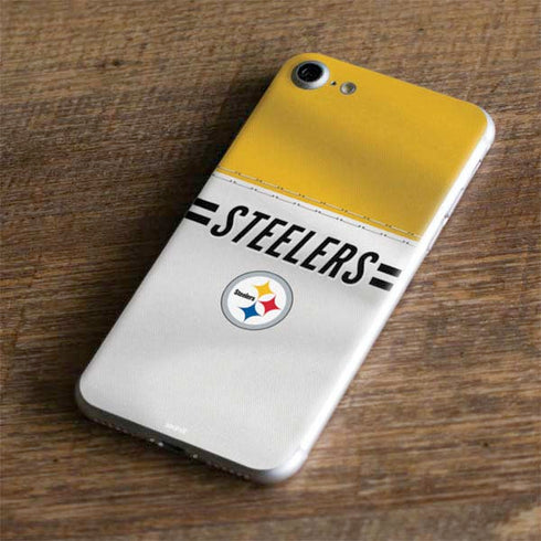 NFL Pittsburgh Steelers White Striped iPhone 8 Skin