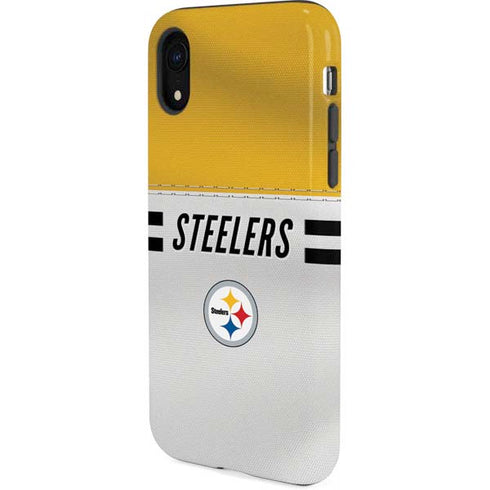 NFL Pittsburgh Steelers White Striped iPhone XR Pro Case