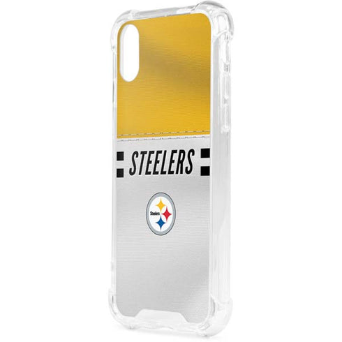 NFL Pittsburgh Steelers White Striped iPhone XS Clear Case