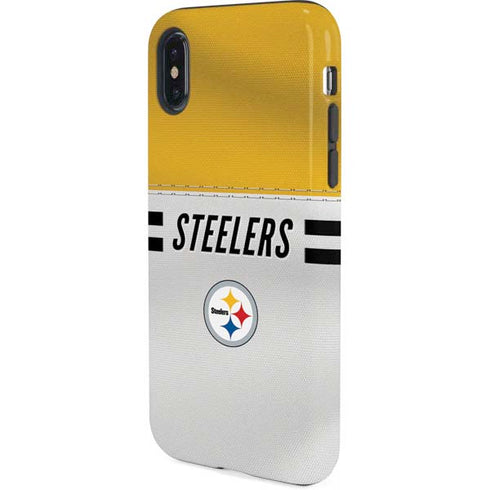 NFL Pittsburgh Steelers White Striped iPhone XS Pro Case