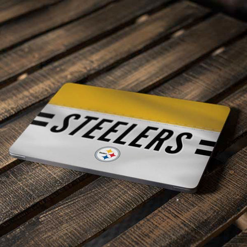 NFL Pittsburgh Steelers White Striped Apple MacBook Air Skin