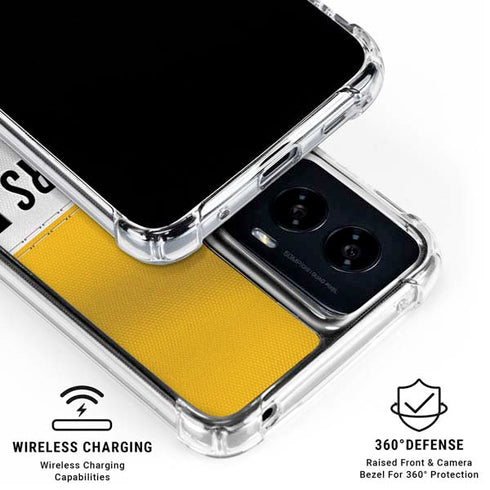 NFL Pittsburgh Steelers White Striped Moto G Power 5G (2024) Clear Case