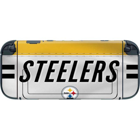 NFL Pittsburgh Steelers White Striped Nintendo Switch 2 (2025) with Joy-Con Skin