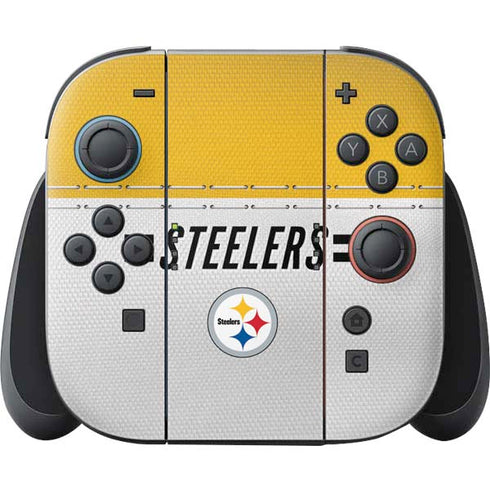 NFL Pittsburgh Steelers White Striped Nintendo Skins