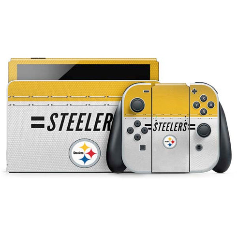 NFL Pittsburgh Steelers White Striped Nintendo Skins