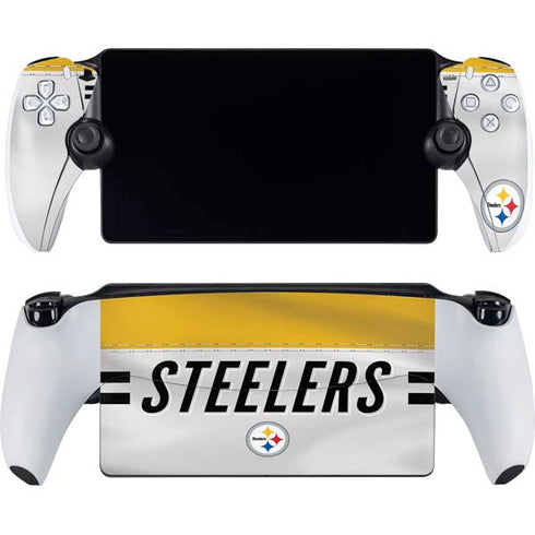 NFL Pittsburgh Steelers White Striped PlayStation PS5 Skins
