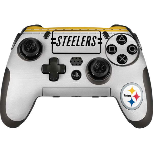 NFL Pittsburgh Steelers White Striped PlayStation Scuf Vantage 2 Controller Skin