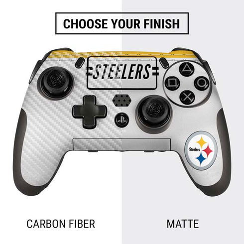 NFL Pittsburgh Steelers White Striped PlayStation Scuf Vantage 2 Controller Skin