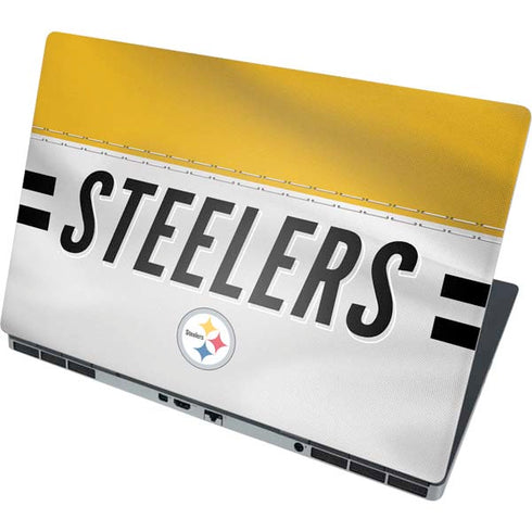 NFL Pittsburgh Steelers White Striped Dell Precision Skin