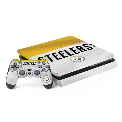 NFL Pittsburgh Steelers White Striped PlayStation PS4 Skins