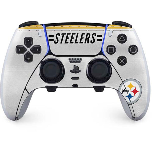 NFL Pittsburgh Steelers White Striped PS5 DualSense Edge Pro Controller Skin