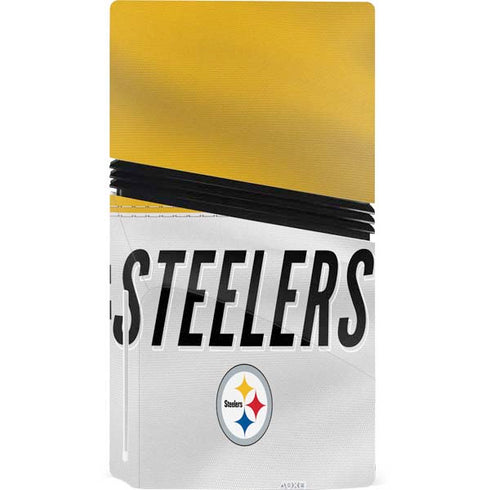 NFL Pittsburgh Steelers White Striped PS5 Pro Disk Bundle Skin