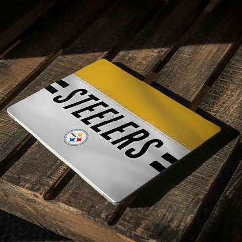 NFL Pittsburgh Steelers White Striped Surface Laptop 3 13.5in Skin