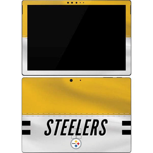 NFL Pittsburgh Steelers White Striped Surface Pro 7 Skin