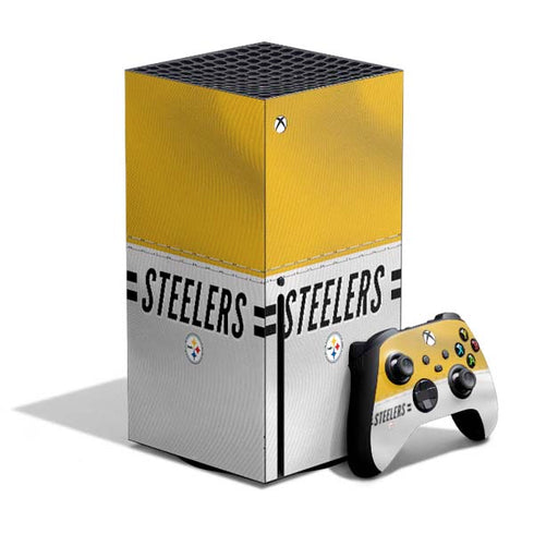 NFL Pittsburgh Steelers White Striped Xbox Series X Skins
