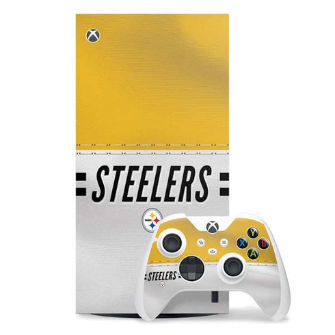NFL Pittsburgh Steelers White Striped Xbox Series X Skins