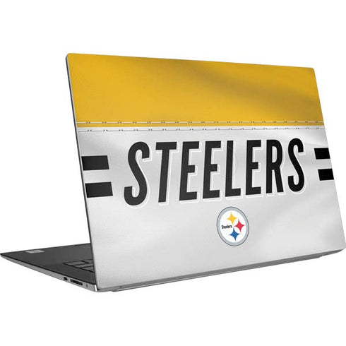 NFL Pittsburgh Steelers White Striped Dell XPS Skin