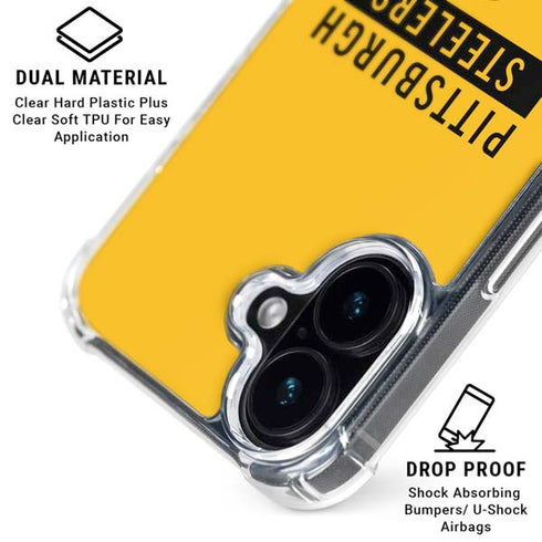NFL Pittsburgh Steelers Yellow Performance Series iPhone 16 Clear Case