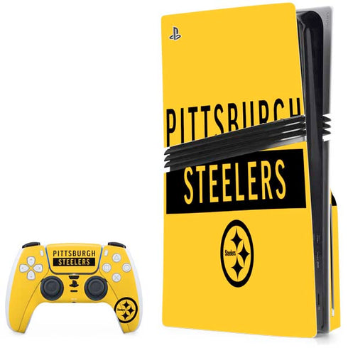 NFL Pittsburgh Steelers Yellow Performance Series PS5 Pro Disk Bundle Skin