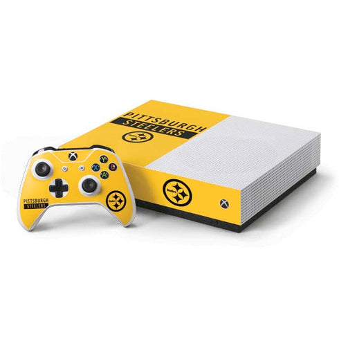 NFL Pittsburgh Steelers Yellow Performance Series Xbox One S All-Digital Edition Bundle Skin