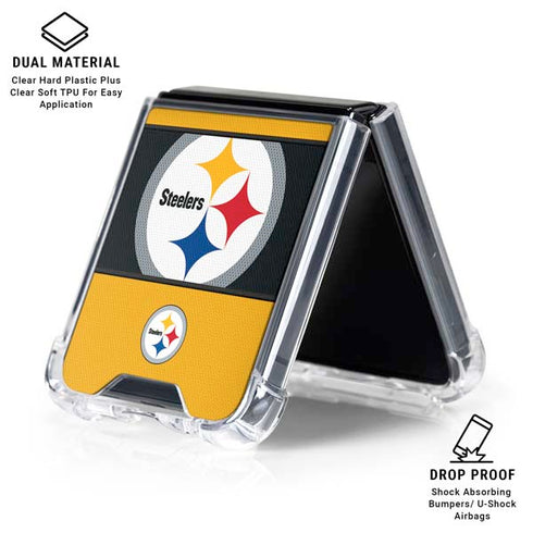 NFL Pittsburgh Steelers Zone Block Galaxy Z Flip6 Clear Case