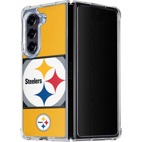 NFL Pittsburgh Steelers Zone Block Galaxy Z Fold5 5G Clear Case