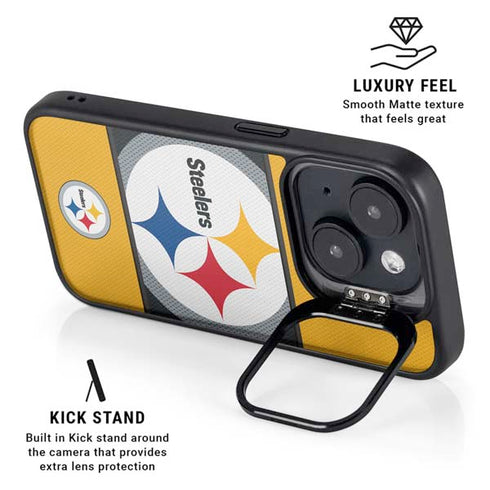 NFL Pittsburgh Steelers Zone Block iPhone 14 Plus Kickstand Case