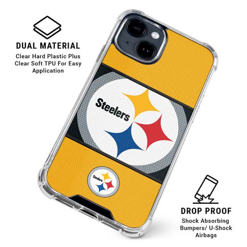 NFL Pittsburgh Steelers Zone Block iPhone 15 Clear Case