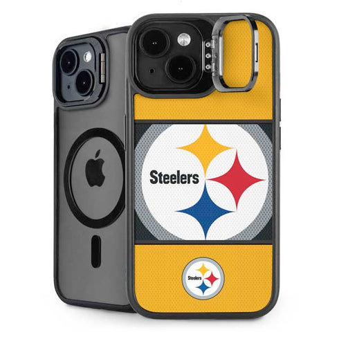 NFL Pittsburgh Steelers Zone Block iPhone 15 Plus Kickstand Case
