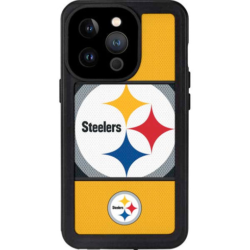 NFL Pittsburgh Steelers Zone Block iPhone 15 Pro Waterproof Case