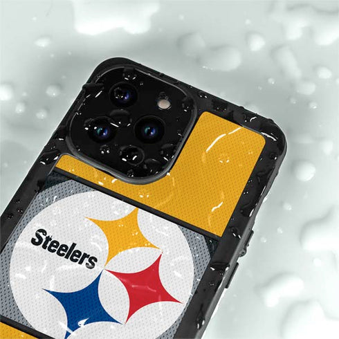 NFL Pittsburgh Steelers Zone Block iPhone 15 Pro Waterproof Case