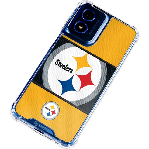NFL Pittsburgh Steelers Zone Block Moto G 5G (2024) Clear Case