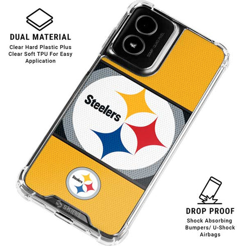 NFL Pittsburgh Steelers Zone Block Moto G Power 5G (2024) Clear Case