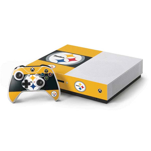 NFL Pittsburgh Steelers Zone Block Xbox One S Console and Controller Bundle Skin