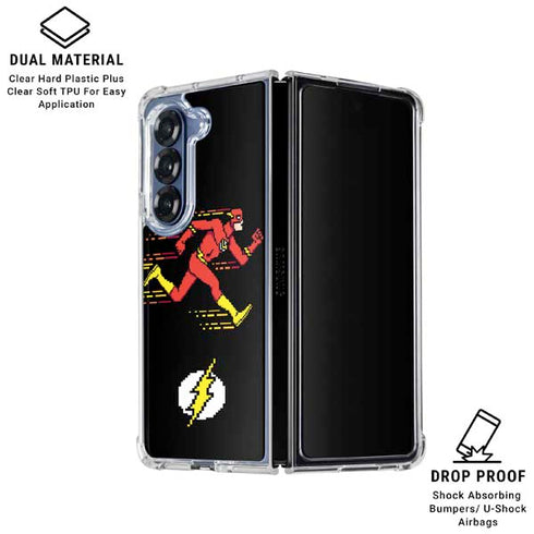 DC Comics The Flash Pixelated Running Pose Galaxy Z Fold6 Clear Case