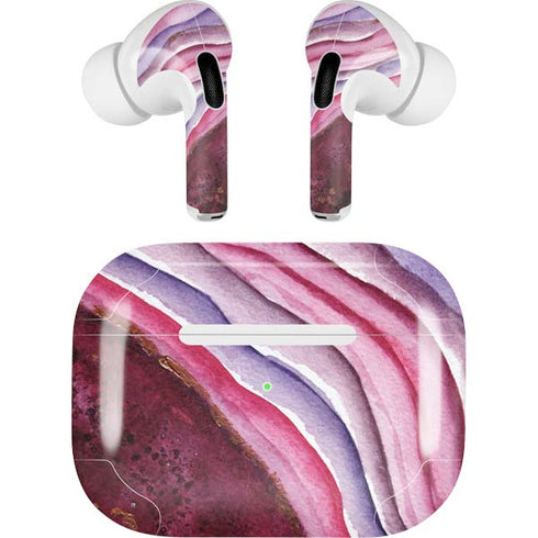 Plum Watercolor Geode AirPods Skins
