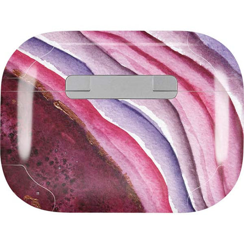 Plum Watercolor Geode AirPods Skins
