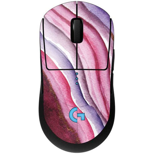 Plum Watercolor Geode G Pro Wireless Gaming Mouse Skin