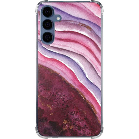 Plum Watercolor Geode Galaxy A35 5G Clear Case