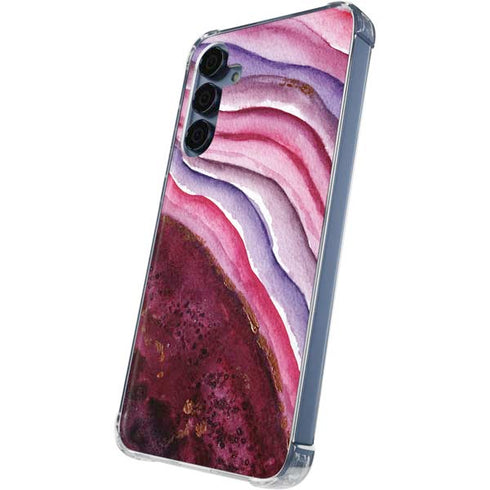 Plum Watercolor Geode Galaxy A35 5G Clear Case