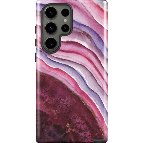 Plum Watercolor Geode Galaxy S23 Ultra Pro Case